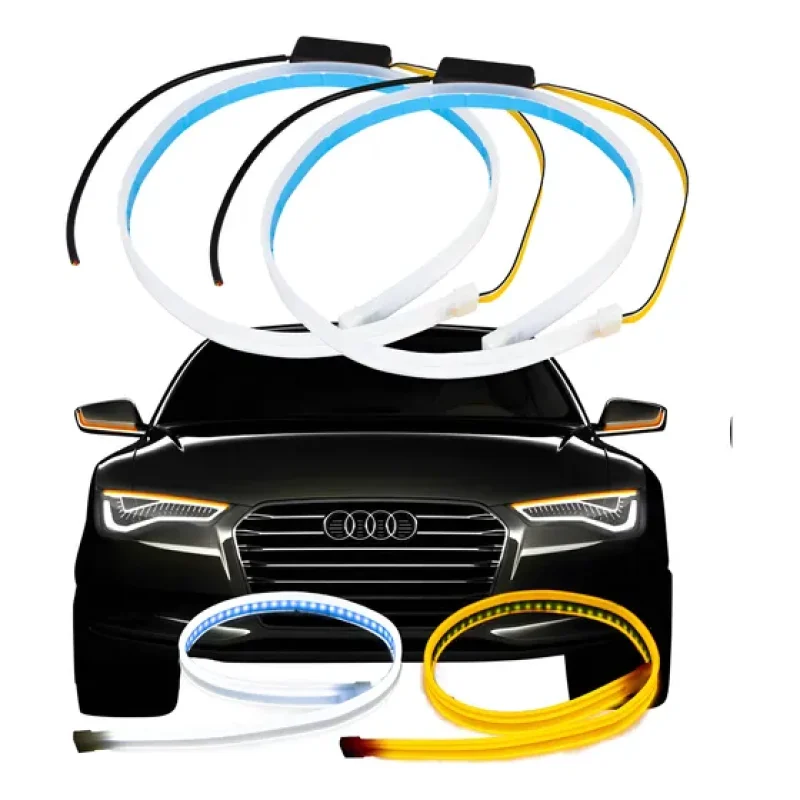 D_Q_NP_2X_821403-MLM89788943679_082025-E-tiras-led-flexible-drl-45cm-secuencial-blanca-ambar-adheribl