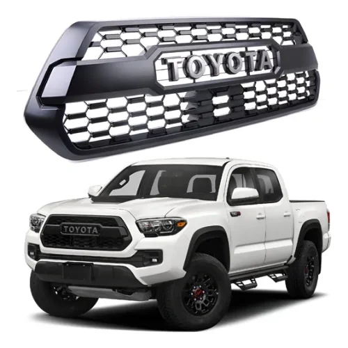 D_Q_NP_2X_880894-MLM90313932649_082025-E-parrilla-toyota-tacoma-2020-negra-con-emblema-plateado